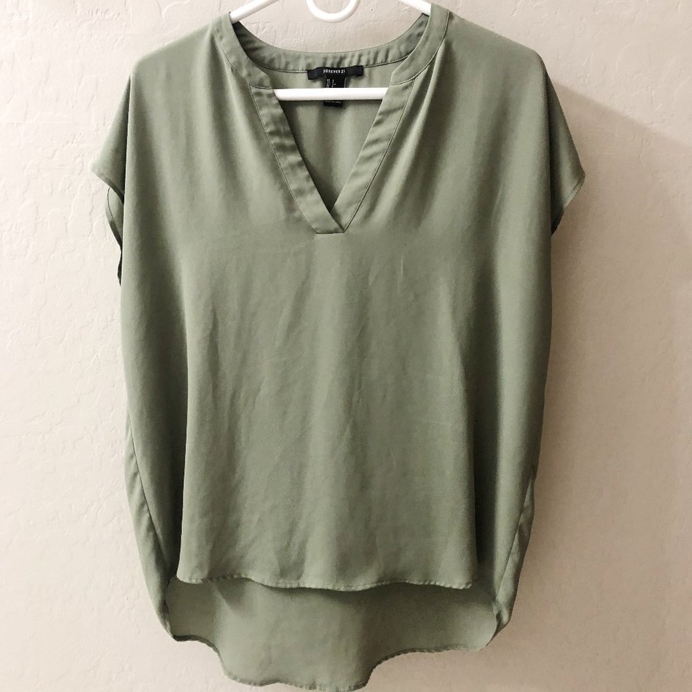 Forever 21 green career blouse